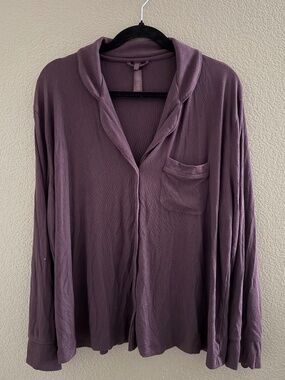 Skims - NEVER WORN Brown Ribbed Pajama Lounge Shirt